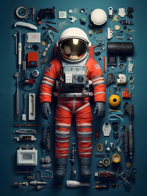 Astronaute avec composants