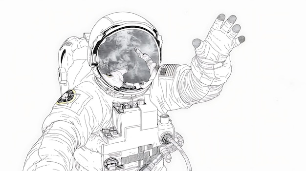 un astronaute dans une combinaison spatiale avec une combinaison astronautique sur