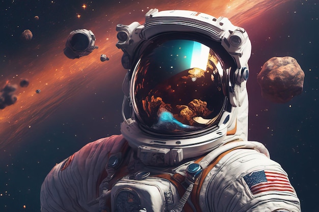 astronaute dans l'espace lointain éléments de cette image fournie par la nasa