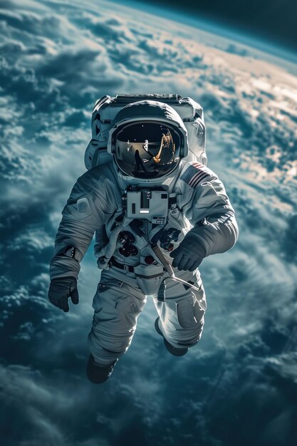 Un astronaute flottant au-dessus de la Terre