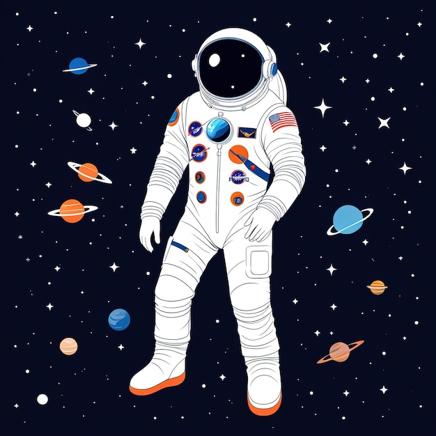 astronaute avec une fusée spatiale en main astronaute avec de l'espace en arrière-plan astronaute avec des étoiles ve