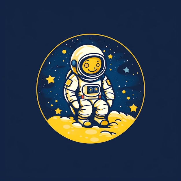 astronaute sur la lune avec des étoiles et la lune en arrière-plan IA générative