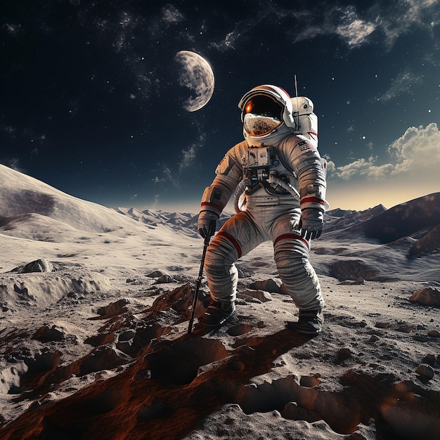 Astronaute sur la lune