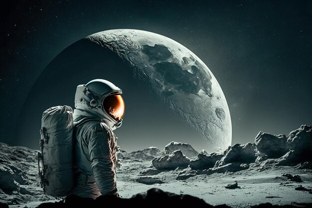 Un astronaute sur la lune