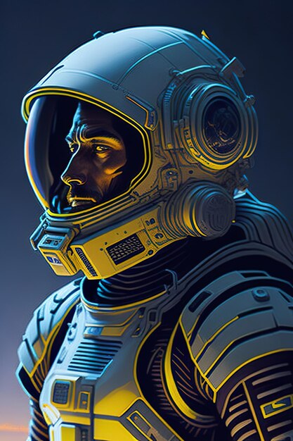 Astronaute marchant dans un désert inexploré Généré par l'IA