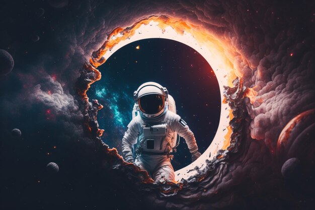 Photo un astronaute moderne explore l'espace