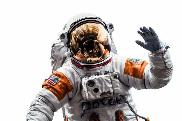 Astronaute portant un casque et un casque réfléchissant