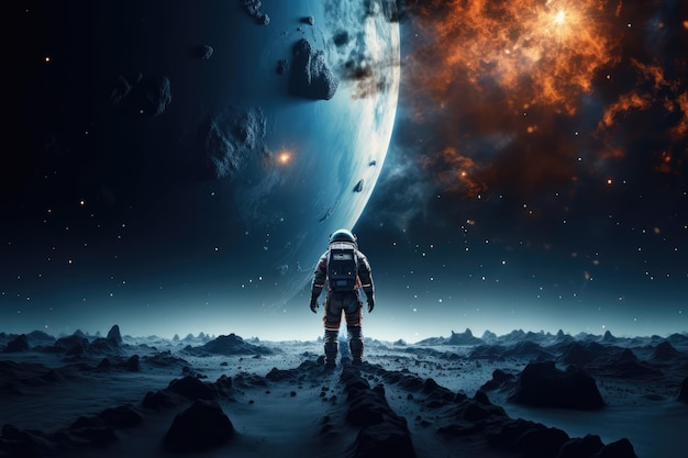 Un astronaute qui explore l'espace