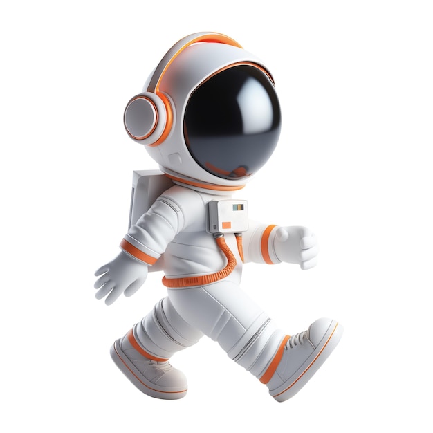 Astronaute qui marche dans le style 3D isolé AI générative