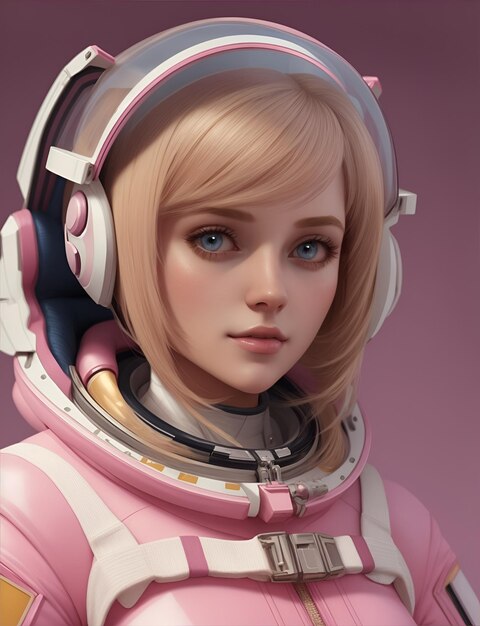 une astronaute rose blonde