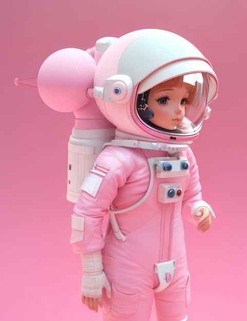 une astronaute rose blonde