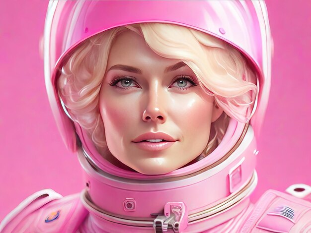 une astronaute rose blonde