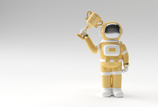 L'astronaute à succès a obtenu le rendu 3D du trophée du premier prix.