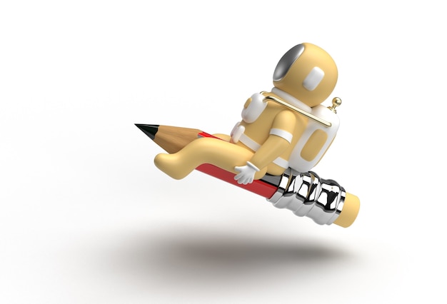 Astronaute volant avec l'outil crayon crayon tracé de détourage créé inclus dans JPEG facile à composer.