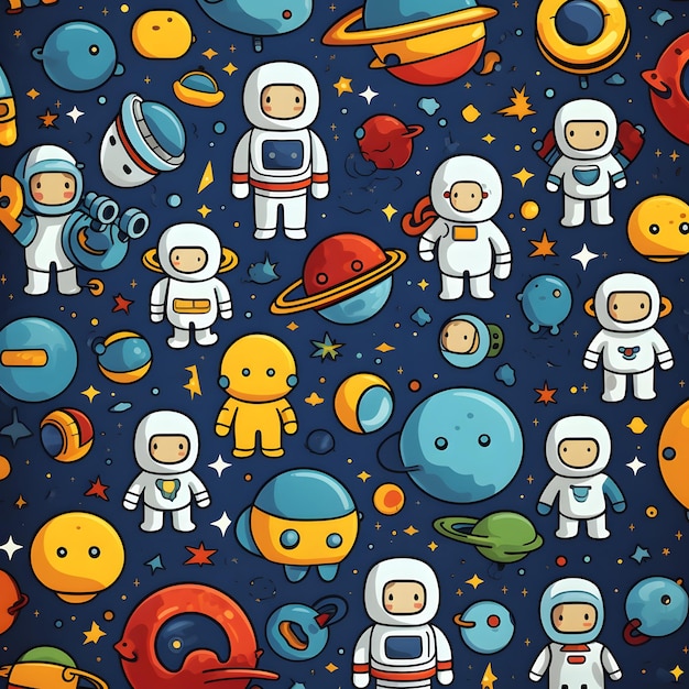 Astronautes de dessin animé