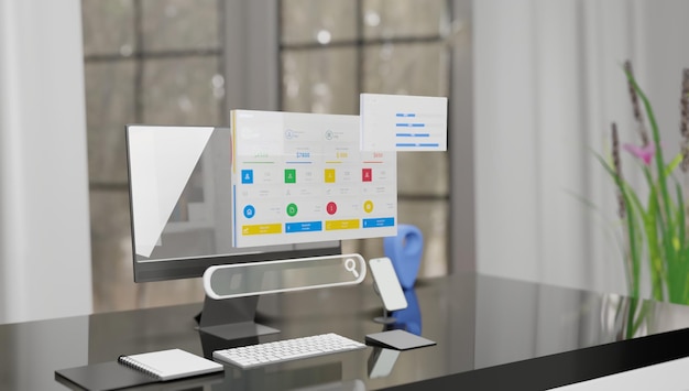 Atelier interactif de transformation numérique avec ordinateur portable mobile et icône d'utilisateur équipé d'une application