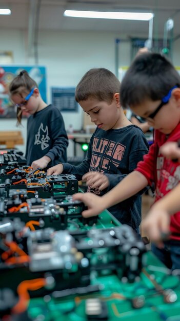 Photo atelier de robotique où la technologie donne vie