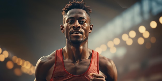 un athlète afro-américain de la bannière des sports de plein air