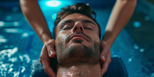 Athlète masculin recevant un massage thérapeutique professionnel d'un thérapeute sportif qualifié.