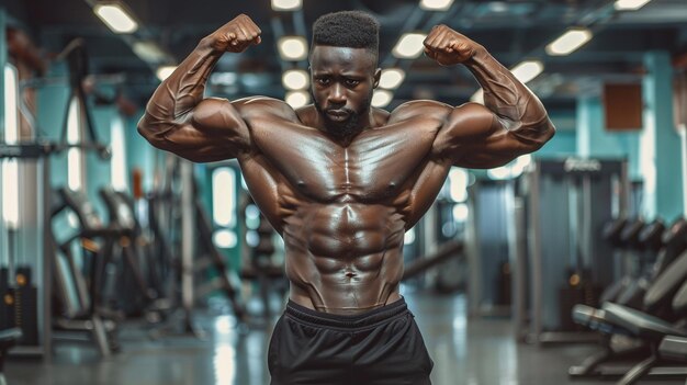 L'athlète montre la force Le voyage de la forme physique commence ici