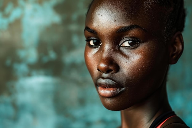 Une athlète puissante, une femme africaine, génère Ai.