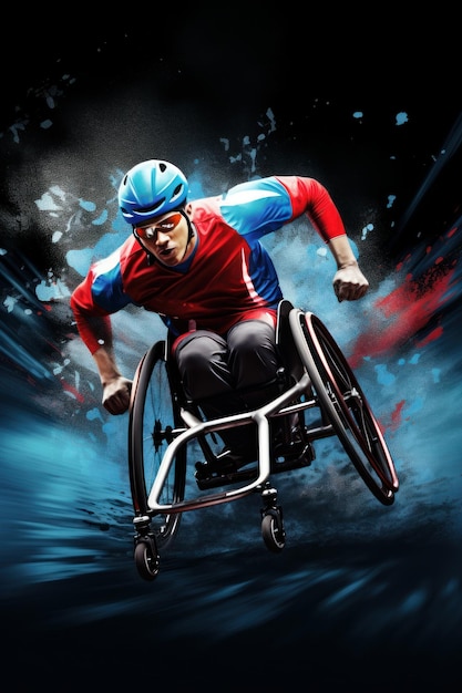 athlètes handicapés participant à des sports paralympiques créés avec la technologie d'intelligence artificielle générative