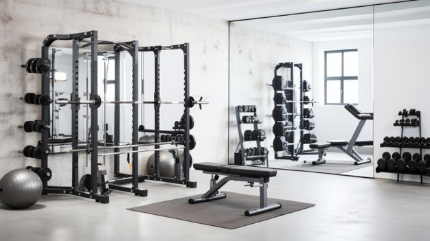 Photo athome fitness station sur un fond blanc