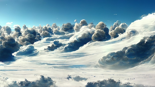 Atmosphère ciel clair avec nuages Texture 3D illustration