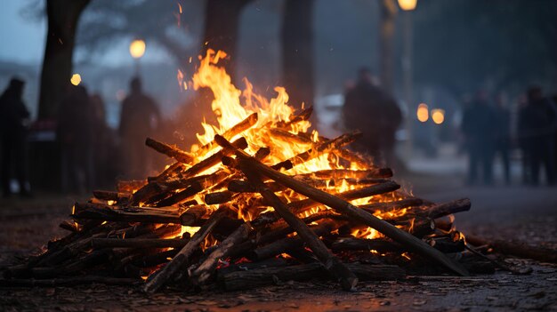 Photo l'atmosphère du feu de joie