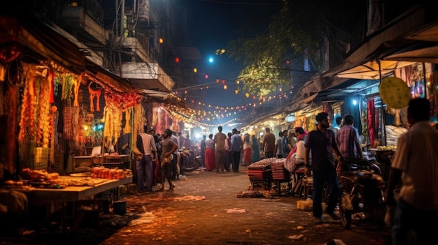 L'atmosphère du marché nocturne avant l'Aïd