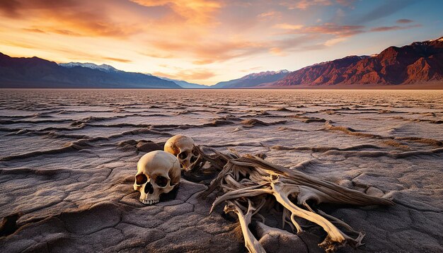 Photo l'atmosphère effrayante de la vallée de la mort