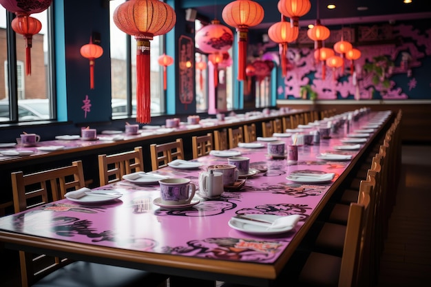 L'atmosphère d'un restaurant chinois luxueux photographie publicitaire professionnelle