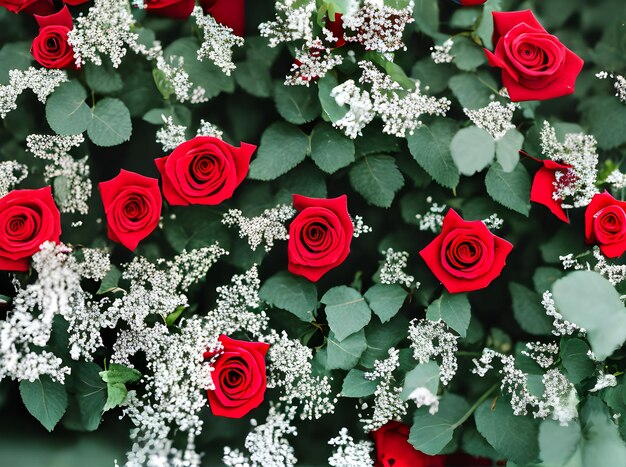 Une atmosphère romantique avec du vin d'amour et des fleurs