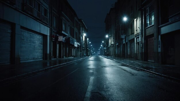 Photo l'atmosphère d'une rue de la ville à minuit