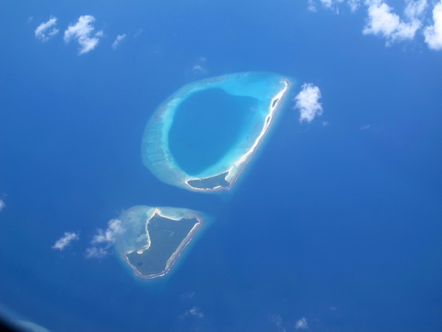 Atoll des Maldives, la vue depuis l'avion