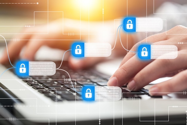 Attaque de pirate informatique et violation de données, concept d'information