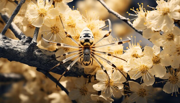 attendant patiemment son prochain repas dans un jardin rempli de fleurs en fleurs photographie infrarouge