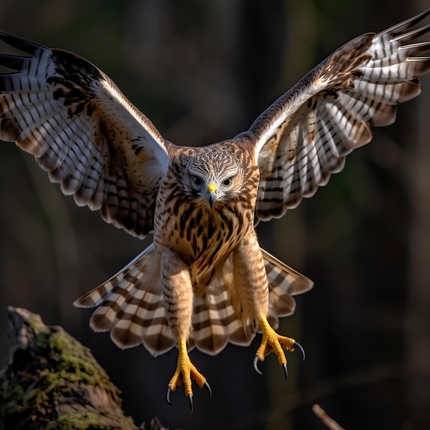 Atterrissage élégant de faucon sauvage