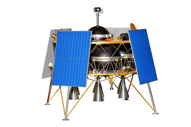 Un atterrisseur lunaire volant pour l'exploration de la surface lunaire en plusieurs endroits au cours d'une expédition.