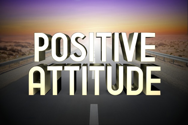 Photo attitude positive concept route rendu 3d