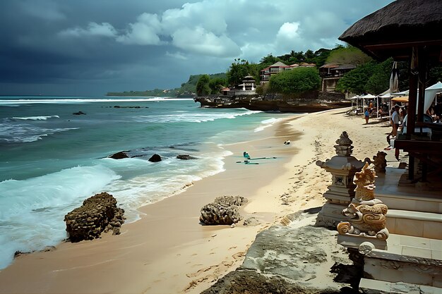 Les attractions touristiques de la plage de Bali avec la lumière