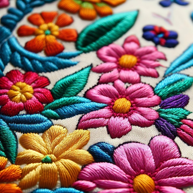 Photo l'attrait de la broderie mexicaine