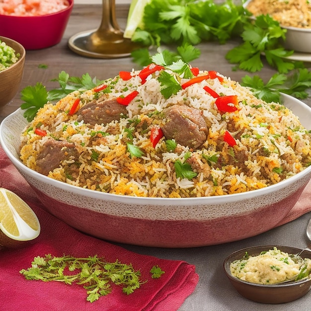 Attrayant Une assiette de Kachchi Biryani