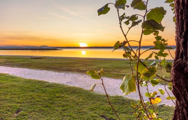 Photo au coucher du soleil près de podersdorf am see