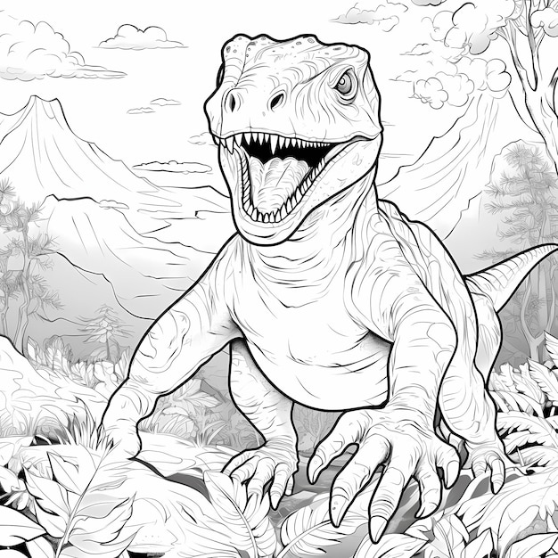 Au-delà des fossiles dévoilant les dinosaures en page de coloriage imprimée pour les enfants