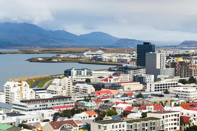 Au-dessus de la vue du quartier de Midborg à Reykjavik