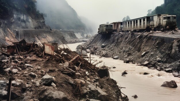 Au milieu des conséquences d'une inondation dévastatrice, le sol instable a cédé la place, déclenchant une série d'inondations.