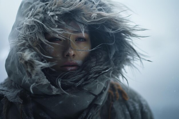 Au milieu de la désolation gelée d'une tempête arctique