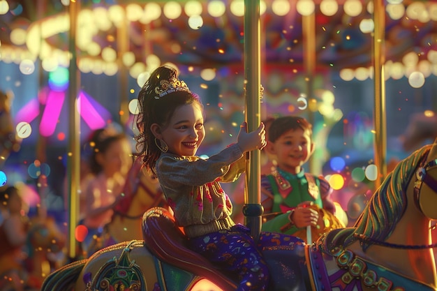 Au milieu des rires et de la musique du carrousel, l'ai génératif