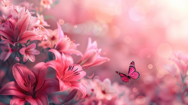 Photo au printemps, s'il est rose, les papillons dansent.